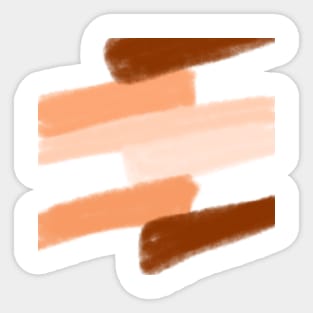 Brown cream pastel abstract watercolor art Sticker